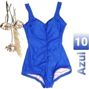 AZUL Blue Rouged One Piece Swimsuit sz 10